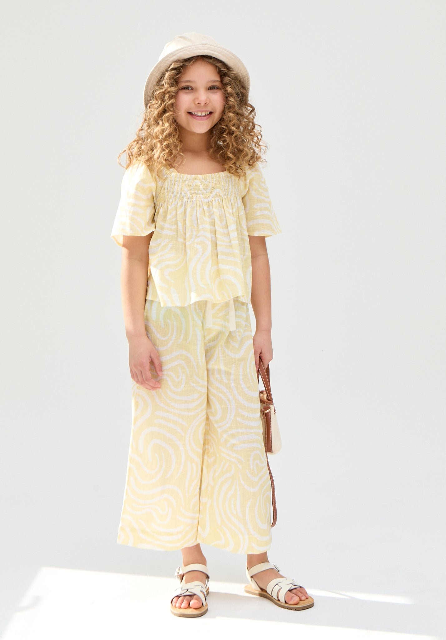 Nia Shirred Neck Zebra Swirl Print Co Ords Set