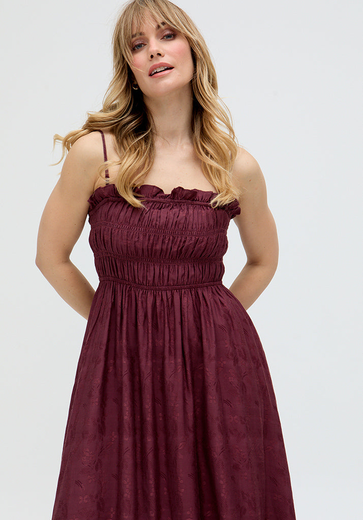 Annie All Over Jacquard Mini Dress In Red - image 4