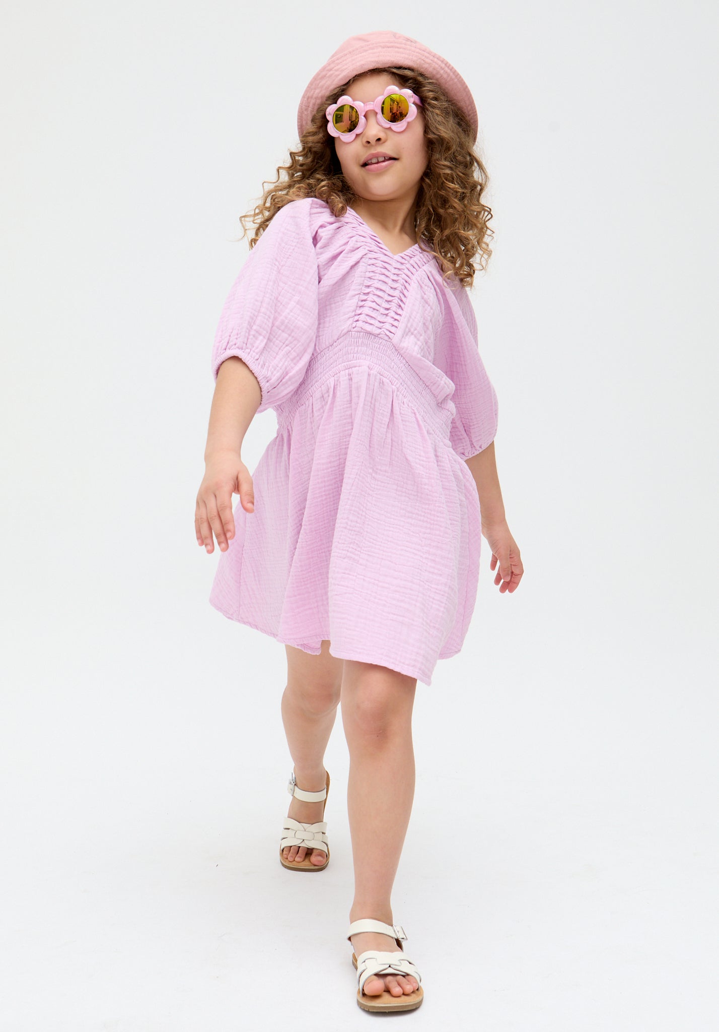 Soipoi Ruched V Neck Dress