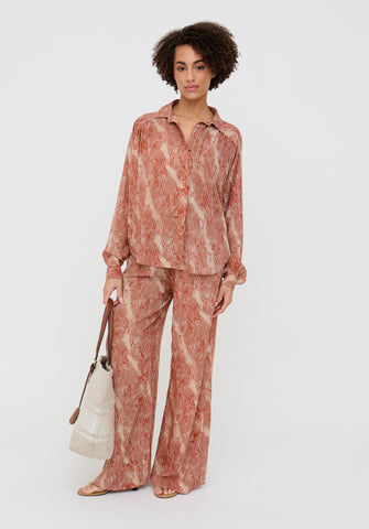 Ginger High Waist Tiger Print Trouser In Orange