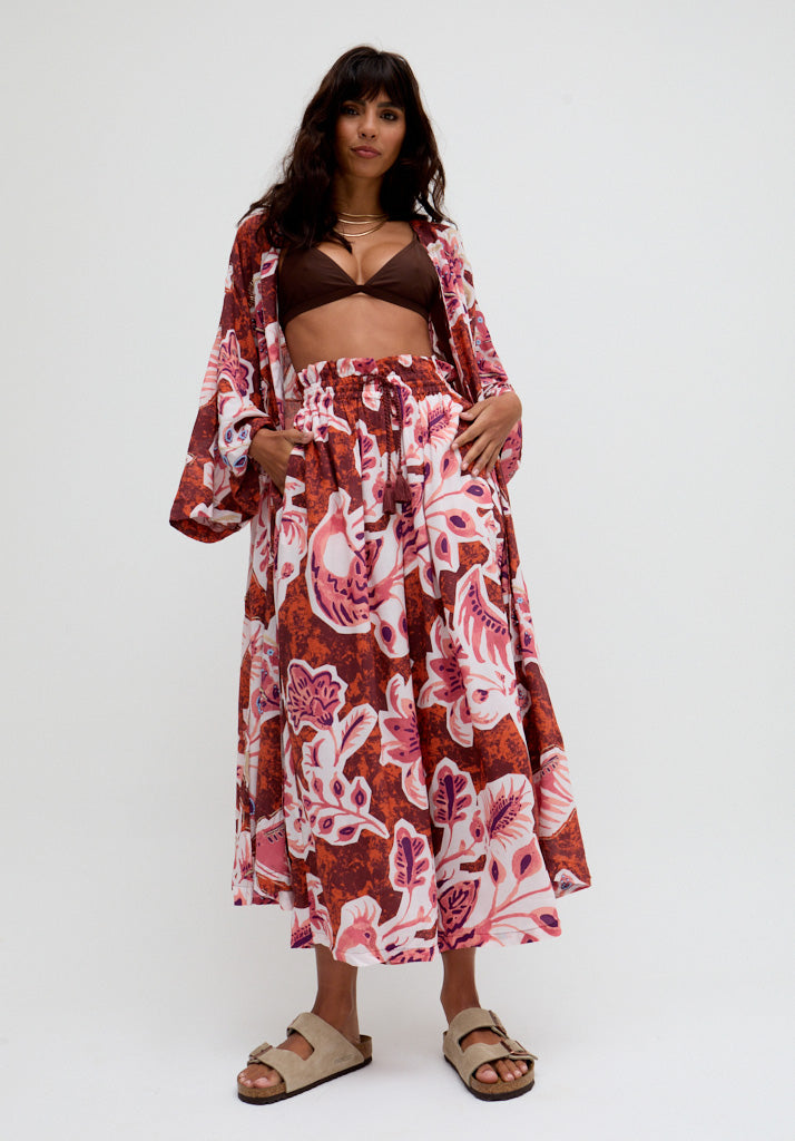 Ellana Wide Leg Floral Printed Trousers