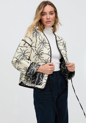 Felicity Palm Print Reversible Jacket In Multi