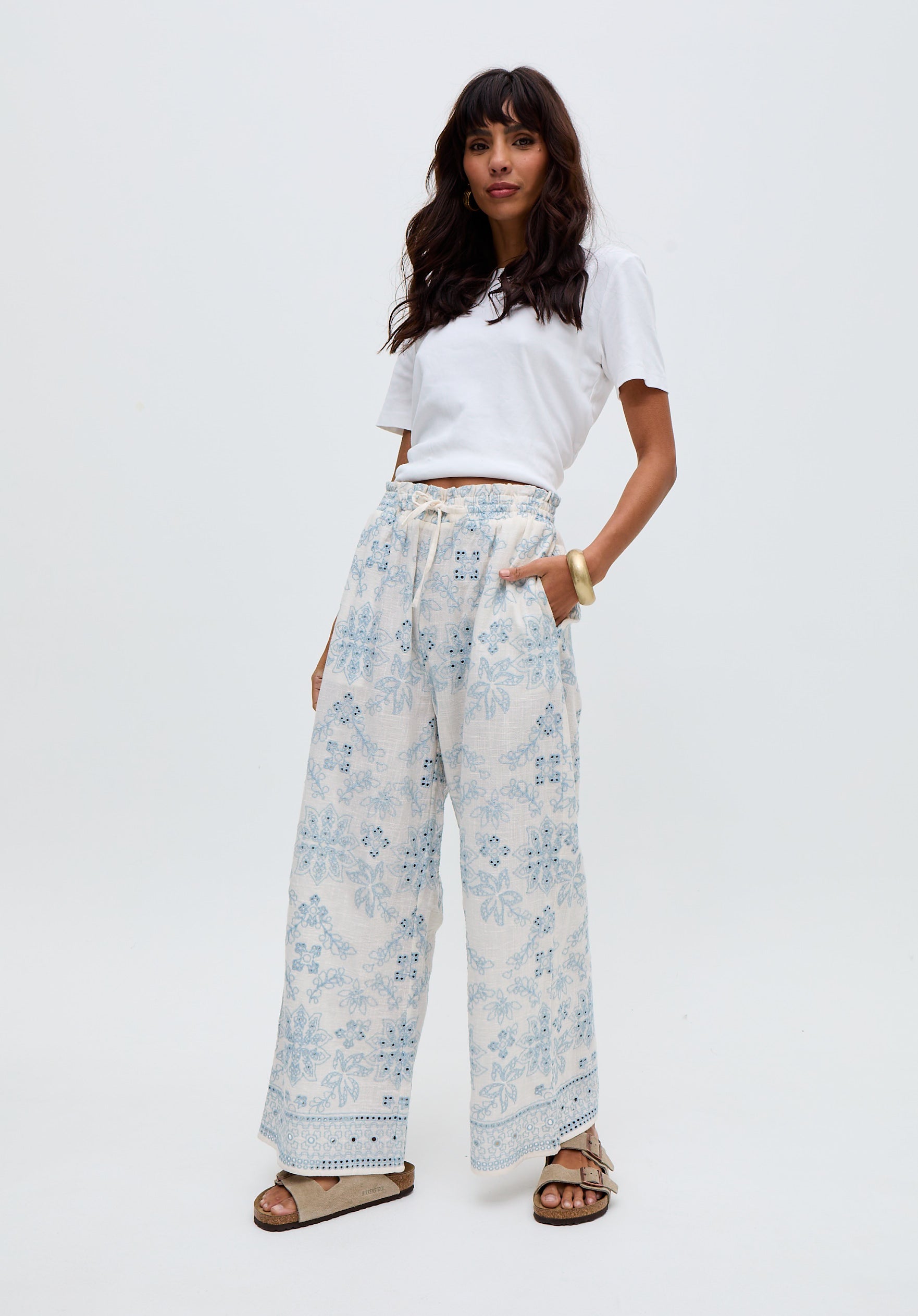 Cherice Wide leg All Over Embroidered Trouser