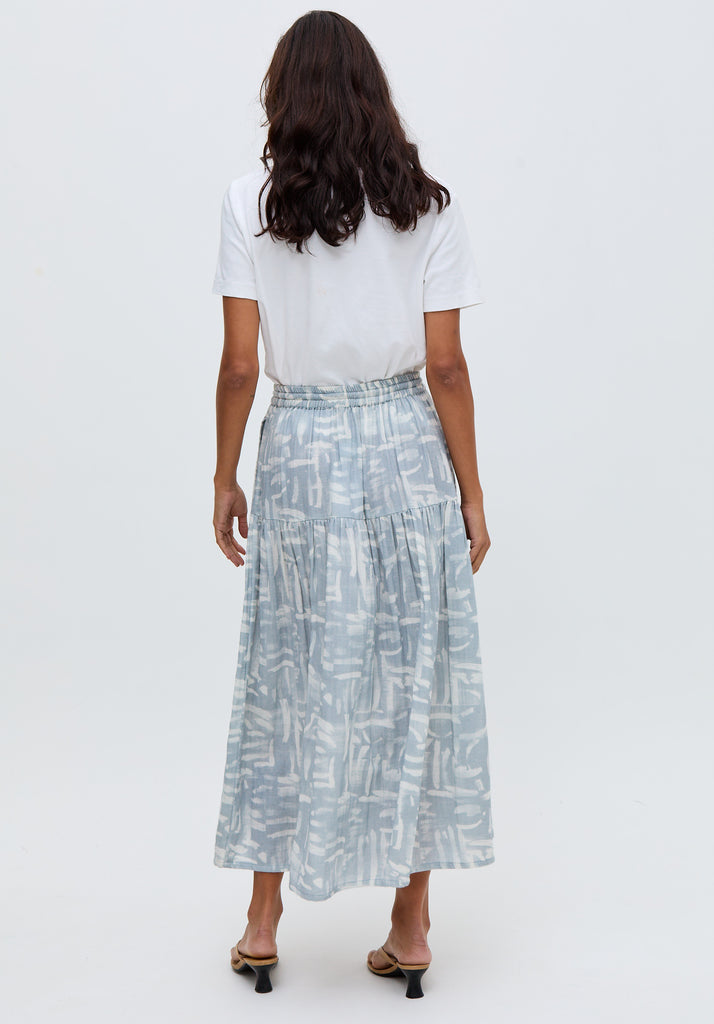 Bonnie Shirred Waist Warhol Print Maxi Skirt In Multi