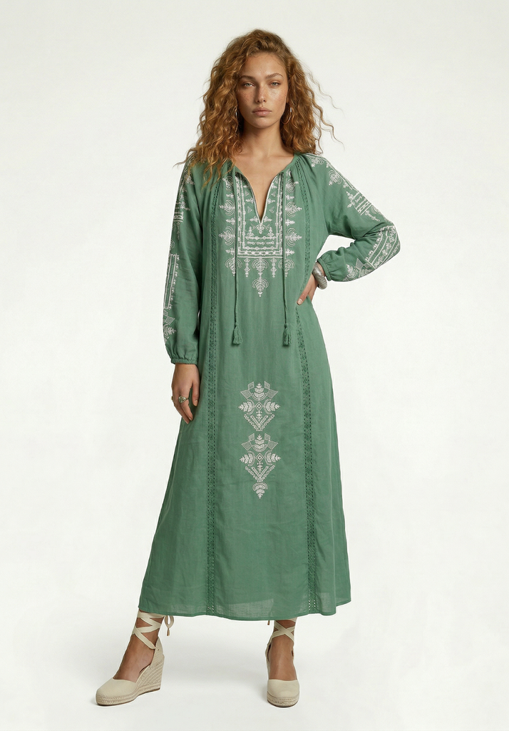 slim fit dress slacks Embellished Corset Gown in Sage Green