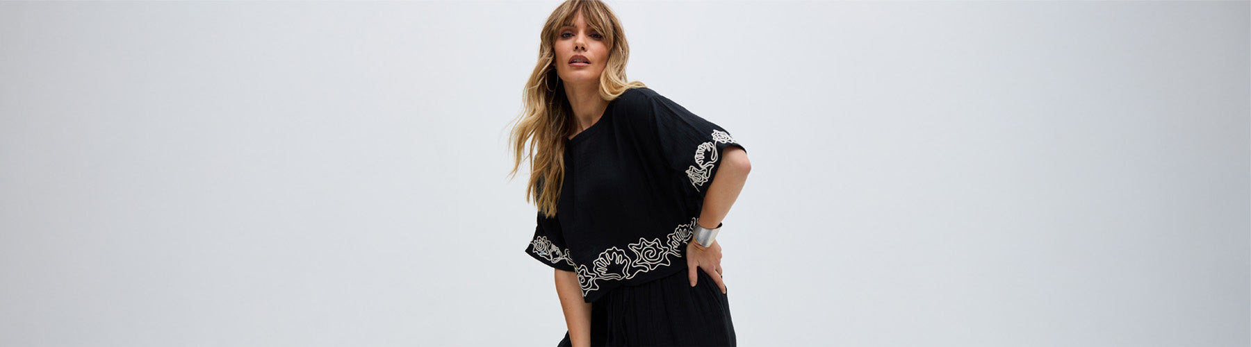 desktop image showing model wearing the Millie set